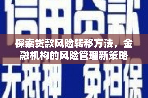 镜湖探索贷款风险转移方法，金融机构的风险管理新策略