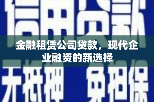 特克斯金融租赁公司贷款，现代企业融资的新选择