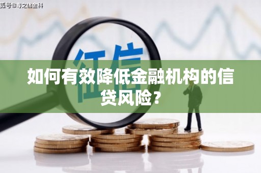 内湖如何有效降低金融机构的信贷风险？
