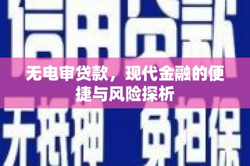 威海无电审贷款，现代金融的便捷与风险探析