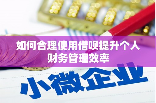 荥经如何合理使用借呗提升个人财务管理效率