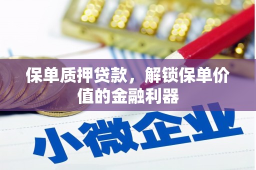 合阳保单质押贷款，解锁保单价值的金融利器