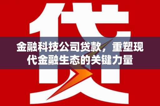 北斗金融科技公司贷款，重塑现代金融生态的关键力量