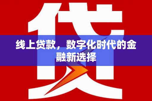 鄯善线上贷款，数字化时代的金融新选择