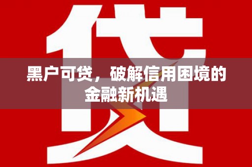 土默特左旗黑户可贷，破解信用困境的金融新机遇