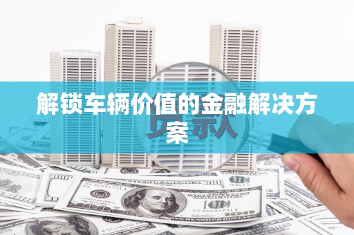 桐城解锁车辆价值的金融解决方案