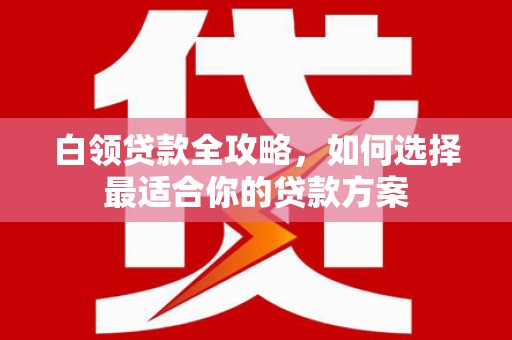 昌乐白领贷款全攻略，如何选择最适合你的贷款方案